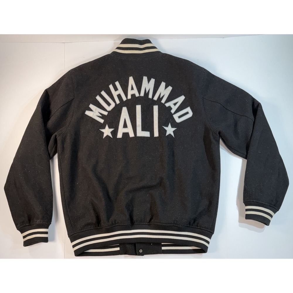 Muhammad Ali Roots of Fight Varsity Jacket XL Black Snap Bomber
